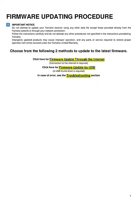 yamaha雅马哈RX-V1081_RX-V2081_RX-V3081_RX-A1060_RX-A2060_RX-A3060 Firmware Update Installation Manual